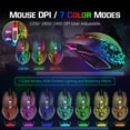 thumbnail image 4 of Wired Gaming Keyboard and Mouse and Mouse pad and Gaming Headset,Rainbow LED Backlit Keyboard,Over Ear Headphone with Mic,Gaming Mice,Mouse Pad,for PC Gamers and Xbox and PS4(Black/White), 4 of 7