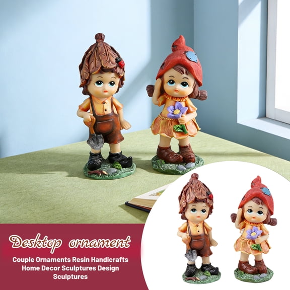 Cute Elf Couple Figurines, Resin Fairy Dolls, Romantic Wedding Anniversary & Valentine Gift, Sweet Home Decor for Bedroom Office Display
