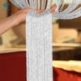 thumbnail image 4 of Deago Door String Curtain Flat Silver Ribbon Thread Fringe Window Panel Room Divider Strip Tassel for Wedding Cafe Home Décor (39"x78"), 4 of 7
