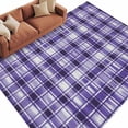 thumbnail image 6 of Purple Plaid Area Rug 6x9 Washable Rug Non Slip Modern Art Checkered Farmhouse Large Area Rug Soft Stainresistant Indoor Floor Carpet for Living Room Bedroom Home Office Dining Room Nursery, 6 of 8