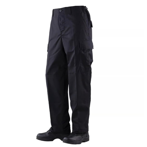Pantalones tácticos cargo negros Tru-Spec Classic BDU para hombre, talla XL Largo