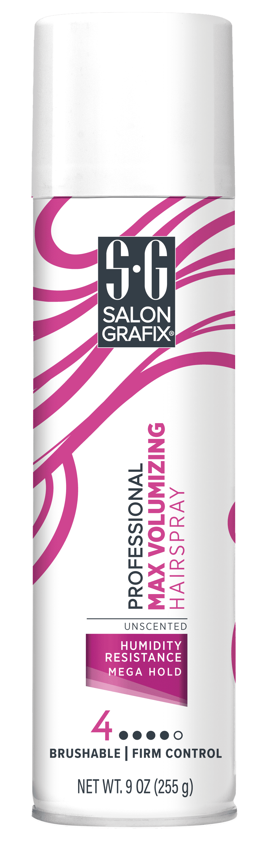 (4 pack) Salon Grafix Professional Max Volumizing Hair Spray, Mega Hold, for All Hair Types, 9 oz