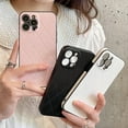 thumbnail image 2 of Classy Lambskin Leather Plaid Case for iPhone 13(NOT Pro) Luxury Elegant Vintage Design Lattice Stylish Chic Matte Slim Fully Side Camera Shockproof Girls Women Cover(i13 6.1",Pink), 2 of 10