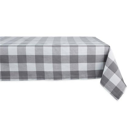 

52 x 52 in. Grey & White Buffalo Check Tablecloth