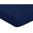 thumbnail image 3 of Sweet Jojo Designs Baseball Patch Solid Navy Blue Fitted Crib Sheet, 3 of 6