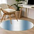 thumbnail image 5 of 3.3ft Round Rug, Blue White Ombre Non-Skid Rubber Backing Large Area Rugs - Living Room Bedroom Home Office, Modern Abstract Art Farmhouse Gradient Indoor Floor Mat Carpets Washable Rug, 5 of 9