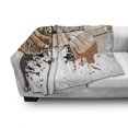 thumbnail image 2 of Rock and Roll Soft Flannel Fleece Throw Blanket, Close Scene of a Man Playing His Guitar, Cozy Plush for Indoor and Outdoor Use, 50" x 60", White Multicolor, by Ambesonne, 2 of 5
