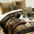 thumbnail image 3 of Lanco Aris Leopard Print 7-Piece Comforter Set, Brown, Black, California King, Fill 100% Polyester, Abstract, 3 of 7
