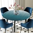 thumbnail image 5 of Elastic Fitted Round Tablecloth, Blue Ombre Waterproof Stretch Table Cover for 45"-54" Tables, Contemporary Gradient Abstract Art Washable Outdoor Tablecloths for Patio, Picnic, Camping, 5 of 9