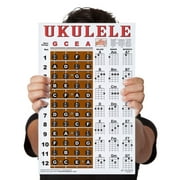 Laminated Ukulele Chord & Fretboard Note Chart - 11"x17" Easy Instructional Poster for Beginners - Chords & Notes - A New Song Music