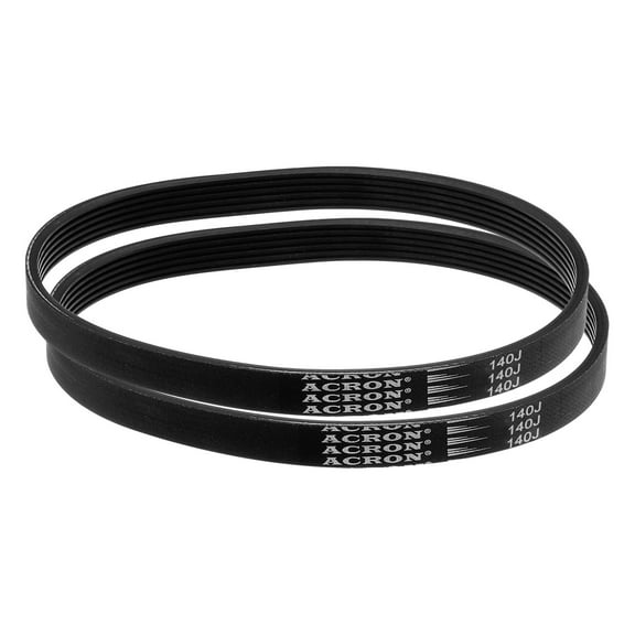 2 Pack 140J6 PJ V-Ribbed Belt 6 Ribs 14" Length x 0.55" Width x 0.14" Height, EPDM Rubber Micro V Belt
