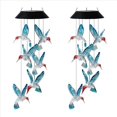 thumbnail image 1 of 2X Colibrí Alimentado por Energía Solar - Luz Que de Color - Decoración de Jardín Al Aire Libre, Colibrí Azul, 1 of 2