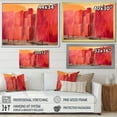 thumbnail image 4 of Designart "Wailing Wall Prayer in Orange Judaism II" Spiritual Framed Wall Art - Global Pink Judaism Living Room Framed Canvas Art, 4 of 6