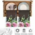 thumbnail image 5 of Spring Pink Roses Kitchen Towels Set of 2, Pastoral Eucalyptus Leaves Brown Wooden Absorbent Dish Towels for Kitchen, Microfiber Hand Towel, Quick Drying Tea Towel for Cleaning Decorative Dishcloths, 5 of 7