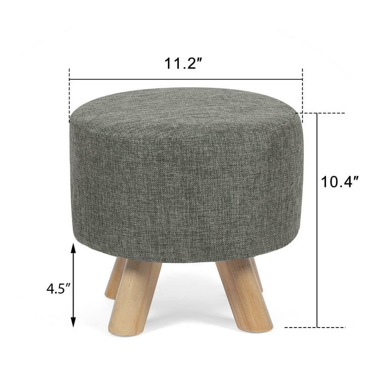 YOUDENOVA 16 Inches Footstool Ottoman with 4 Stable Wooden Legs, Small Under des