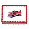 Firetruck ~ Edible Image Cake / Cupcake Topper, Image is Approximately 7.5" x 10" By Quantumchaos Media