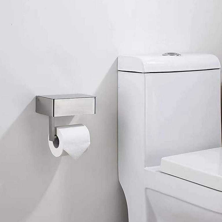 SUS Toilet Roll Paper Holder Rack Bathroom Kitchen Wall Hanger Shelf Matte  Black
