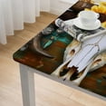 thumbnail image 5 of WYYP Surrealism Sunflower Horns Square Tablecloth Outdoor Fitted 100% Polyester Fiber 52*52, 5 of 8