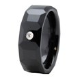 thumbnail image 1 of Black Multi-Faceted Ceramic Ring with CZ - Size 11.5, 1 of 1