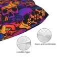 thumbnail image 3 of Zufioo Skull Print Double-Sided Throw Pillow Cover, Pillow Protector Home Decor - With Hidden Zipper, Suitable for Bedroom, Living Room, Car Interior-14"x20", 3 of 6