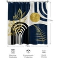 thumbnail image 4 of Zrodlmo Boho Shower Curtain with Hooks, Modern Waterproof Fabric Bathroom Curtain, 72" x 72", Blue Gold, 4 of 8
