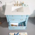 thumbnail image 6 of ANGELES HOME 36 inch Bathroom Vanity with Sink, Solid Wood Bathroom Makeup Cabinet W/ 3 Drawers, Bathroom Vanity Storage Organizer with Carrara White Quartz Countertop Classic Blue, 6 of 9