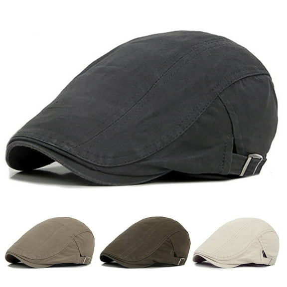 Men Newsboy Hat Flat Cap, Cotton Adjustable Golf Fitted Hat Breathable Irish Cabbie Ivy Driving Gatsby Hunting Cap