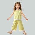 thumbnail image 5 of Angala Outfit for Toddler Girls Bowknot Ruffled Lace Vest Shorts Daily Wear Girl Summer Set, 5 of 9