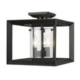 thumbnail image 4 of Golden Lighting Smyth 12" 3-Light Metal Semi-Flush Mount in Matte Black/Clear, 4 of 5