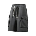 thumbnail image 4 of Men's Hiking Cargo Shorts Quick Dry Lightweight Elastic Waist Drawstring Travel Shorts with Multi Large Pockets for Fishing Camping Golf Gray XL, 4 of 9