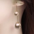 thumbnail image 2 of Yesbay Women U-Shaped Double Sided Faux Pearl Ball Drop Dangle Earrings Party Jewelry,Earrings, 2 of 7