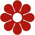 thumbnail image 1 of Daisy Garden Flower Decoration Vinyl Decal Sticker (DY-02) (Red, 3 inches x 3 inches), 1 of 1