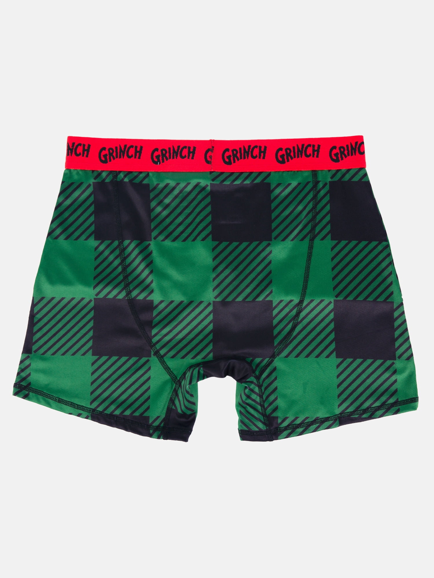 Dr Suess Grinch Plaid Men's Athletic Boxer Brief, 2-Pack, Sizes S-XL