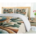 thumbnail image 4 of Ambesonne Monstera Duvet Cover Set, Sage Love Boho Mid Century, Calking, Teal Amber Olive Green, 4 of 6