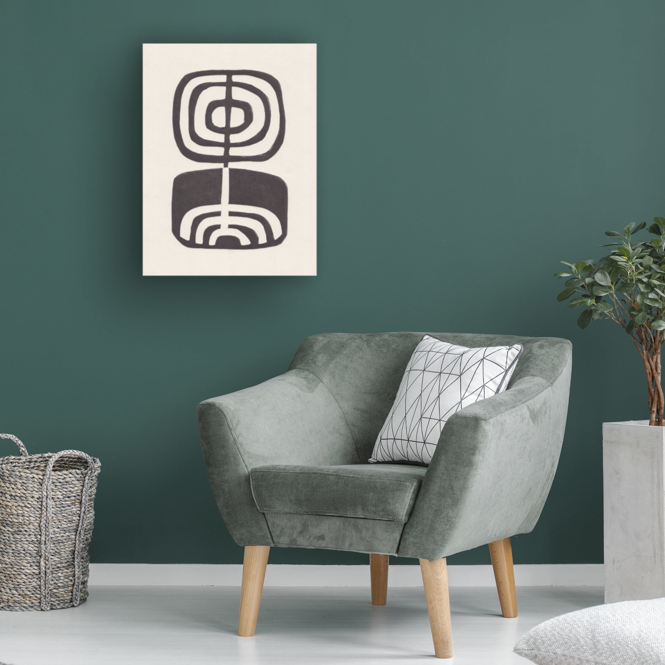 Trademark Fine Art Alisa Galitsyna Modern Plant Lino Print Canvas Wall Art