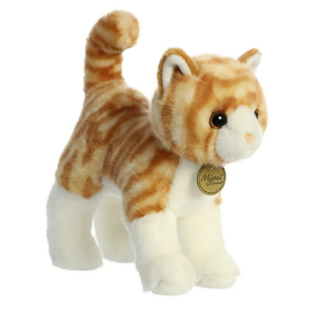 Aurora - Medium Orange Miyoni - 9" Orange Tabby Cat - Realistic Stuffed Animal