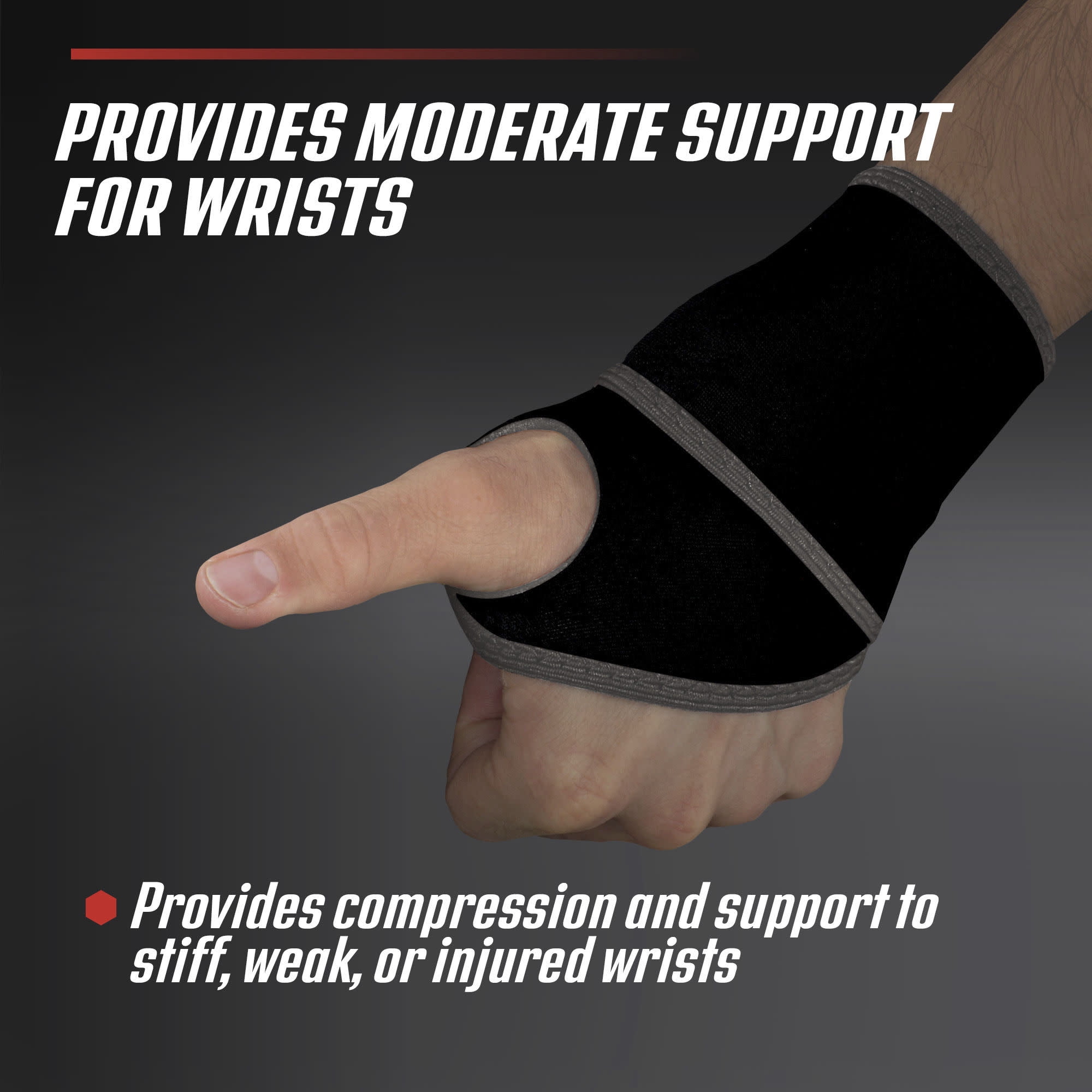 (3 pack) ACE Brand Adjustable Wrist Support, Black, 1 Support