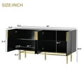 thumbnail image 3 of Accent Cabinet with 4 Doors, Atumon Buffet Cabinet with Gold Metal Legs and Adjustable Shelves, Modern Accent Cabinet, Heavy Duty Storage Cabinet Furniture for Kitchen Dining Room Living Room, Black, 3 of 10