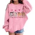 thumbnail image 3 of Cow Sweatshirt Valentines Hoodies for Girls Love Heart Graphic Tees Color Pink Size 8-9 Years, 3 of 4