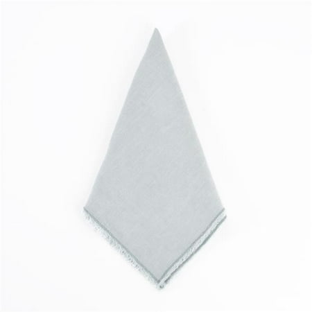 

SARO 13009.BG20S 20 in. Square Fringed Design Linen Napkins - Blue & Grey Set of 4