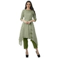 thumbnail image 2 of Moomaya Printed Traditional Clothing Womens Asymmetric Kurti Kurta With Pant Set, 2 of 6