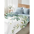 thumbnail image 5 of Eucalyptus Green Flat Sheet Only Twin Size, Soft Breathable Bed Top Sheets for Mattress, Gradient Leaves Retro Watercolor Plant Luxury Bedding Flat Sheets for Home Hotel Bedroom Bed Protection, 5 of 9