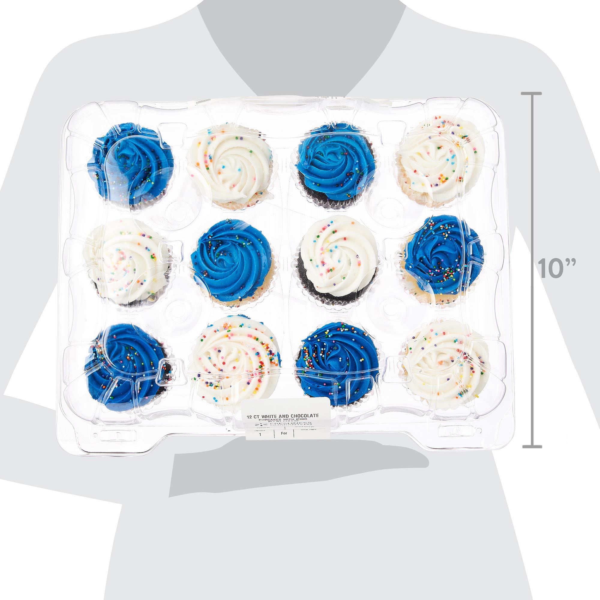 Freshness Guaranteed White and Chocolate Cupcakes, 25 oz, 12 Count, Colors Will Vary