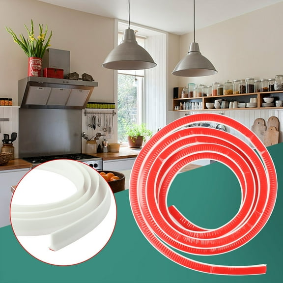 118 Inch Silicon Water Guard, Silicone Shower Threshold Waterproof Barrier, Water Stopper Blocking Strip Corner Water Retaining Dam Strip for Bathroom Shower Kitchen Countertop