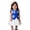 Blue, variant on Girls Summer Outfit Set, Bow Top Pleated Skirt Set Two-Piece, Short Sleeve Round Neck Top and Skirt for Kids, Casual Daily Wear for Toddler Summer Outings and Parties