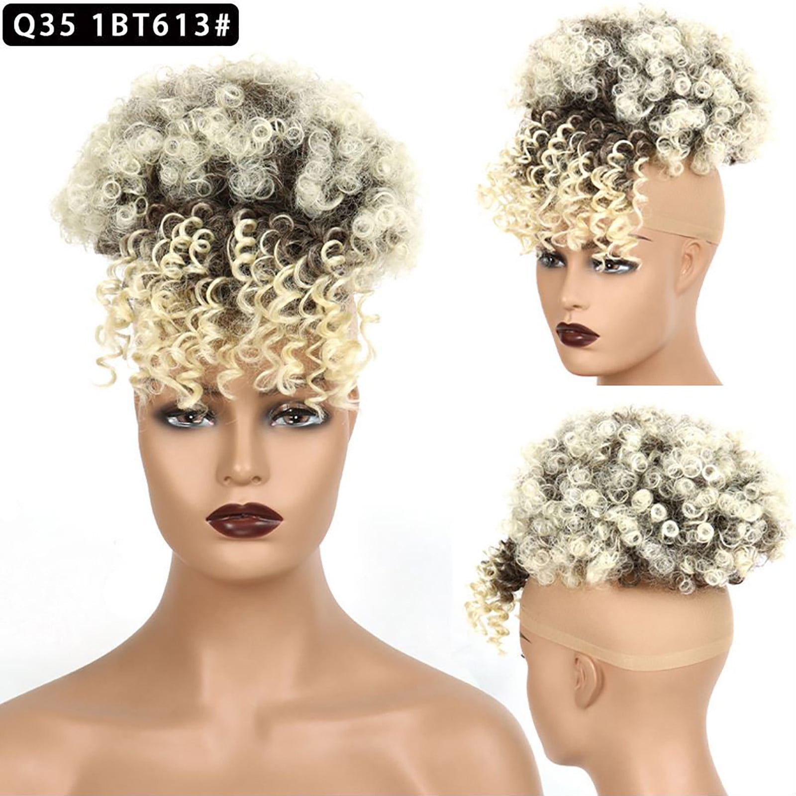 woxinda explosion wig bangs hair hair pack hair small curly pack curly