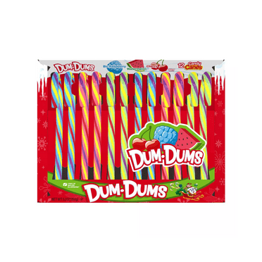 Dum Dums Assorted Flavor Christmas Candy Canes, 12 ct
