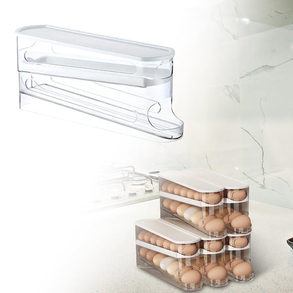 Refrigerator Egg Holder Kitchen Organizer Tray for Fridge Door Freshness Space Saving Food Storage Container