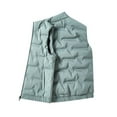 thumbnail image 1 of Mens Jacket,Casual Winter Warm Solid Color Sleeveless Stand Up Collar Plus Pocket Zipper,Jackets for Men, 1 of 7