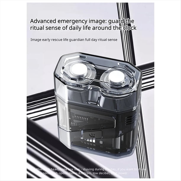 SJ-603 Afeitadora Eléctrica Portátil Flotante Magnética de Doble Cabezal Transparente y para Hombre, Lavable y de Cuerpo Completo